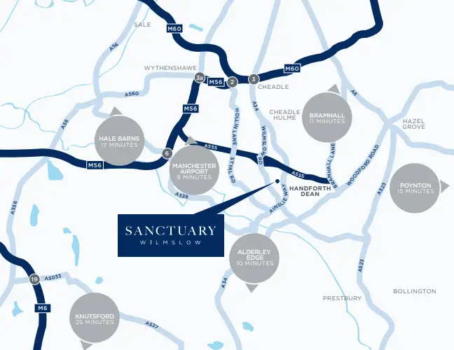 Surrounding areas around Sanctuary Wilmslow