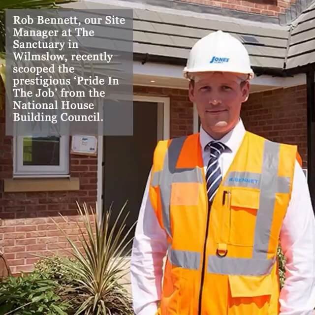 Congratulations to Rob Bennett who has won our site manager ‘Pride in the Job’ award for his work at The Sanctuary in Wilmslow.

#joneshomes #joneshomesuk #joneshome #congratulations #property #newhome #newhomes #newbuild #newbuildhome