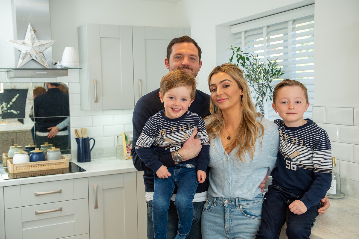 Hourihan Family inside their new home at Hesketh Reach