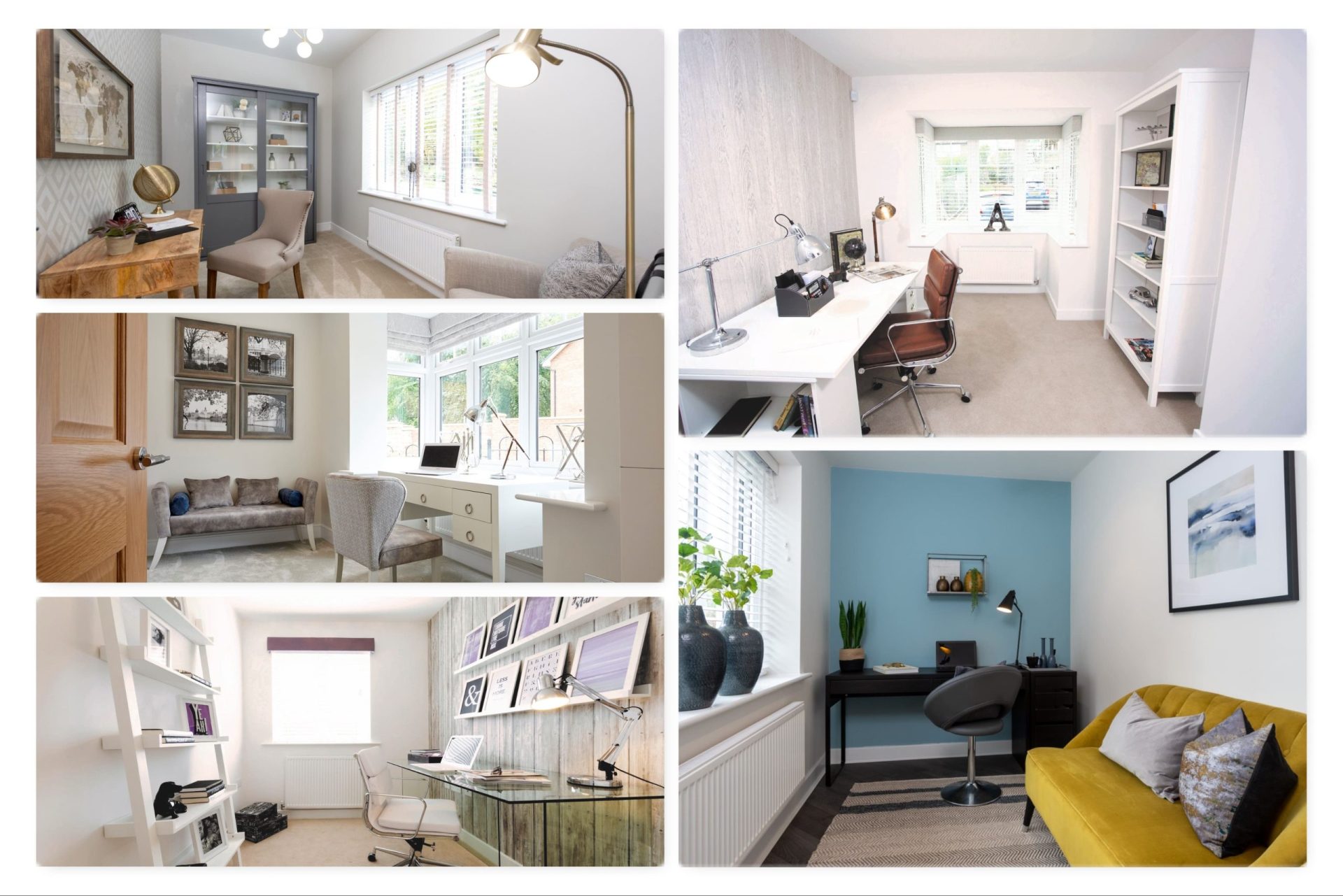 A collage of show home study photographs