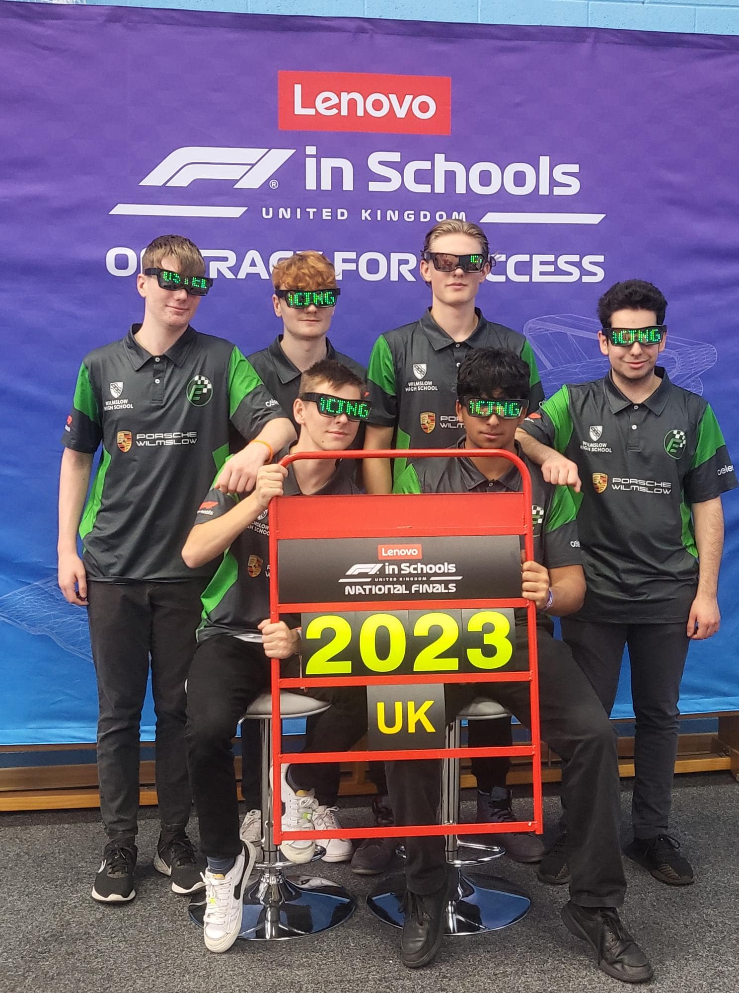 Mini motor racing team from Wilmslow High School impress the judges in F1 challenge